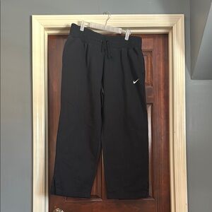 Nike Black Wide Leg Pants with White Swoosh